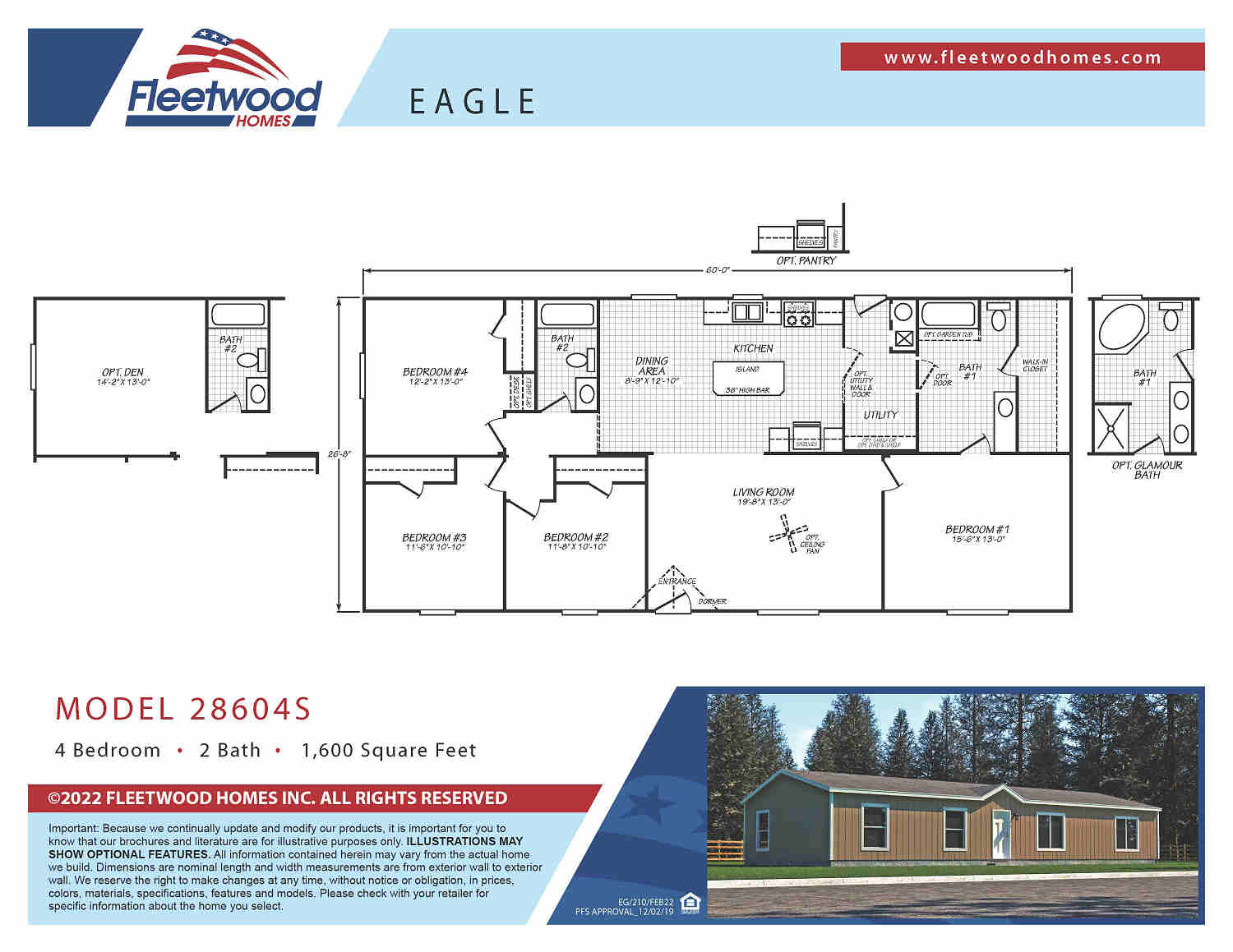 Oregon Trail Homes Hermiston Fleetwood Lot Model Floorplans